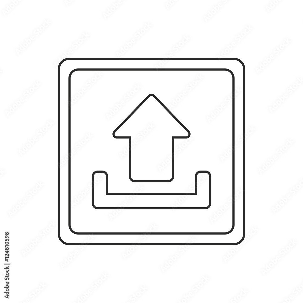 Upload arrow inside frame icon. Digital web application and technology theme. Isolated design. Vector illustration Upload arrow inside frame icon. Digital web application and technology theme. Isolated design. Vector illustration