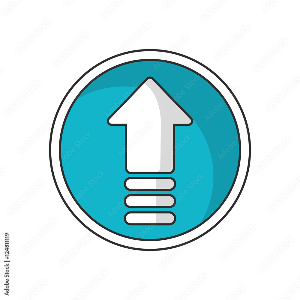 Upload arrow inside button icon. Digital web application and technology theme. Isolated design. Vector illustration Upload arrow inside button icon. Digital web application and technology theme. Isolated design. Vector illustration