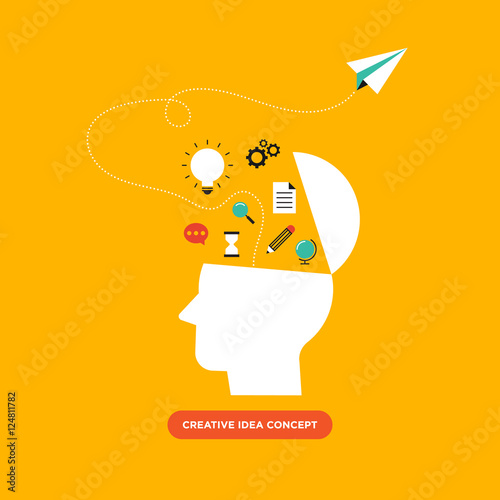 Creative idea concept, inspiration process vector illustration