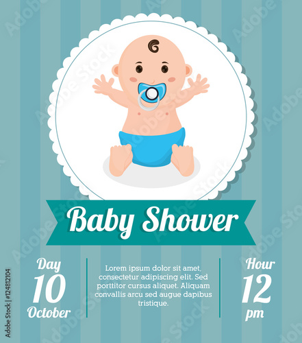 Baby boy icon. Baby shower card and childhood theme. Colorful design. Vector illustration
