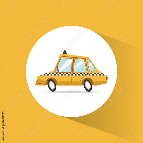 Taxi vehicle icon. transportation travel and trip theme. Colorful design. Vector illustration