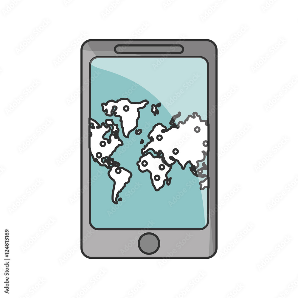 Map inside smartphone icon. travel trip vacation and tourism theme. Isolated design. Vector illustration Map inside smartphone icon. travel trip vacation and tourism theme. Isolated design. Vector illustration