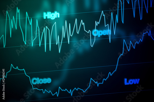 Stock Market Chart in Blue