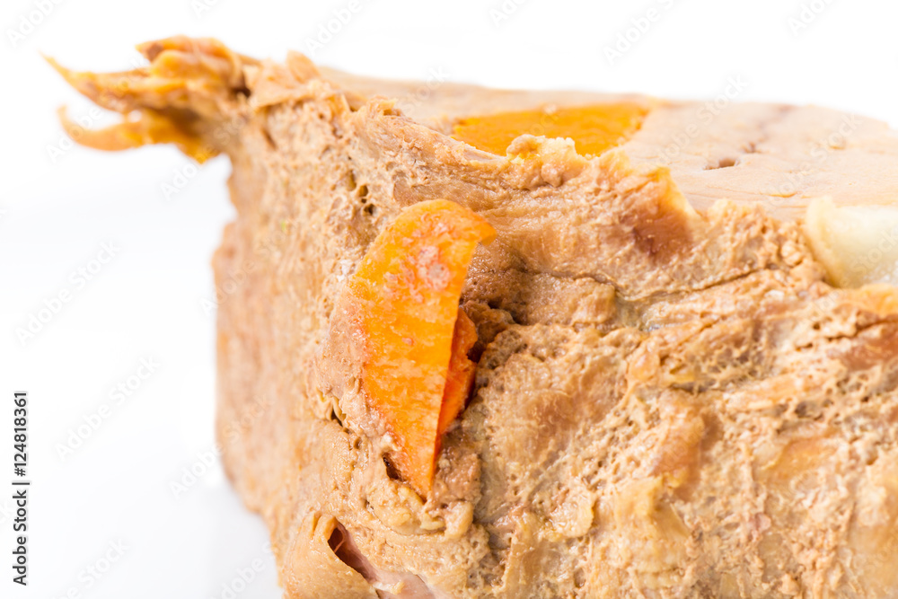 Braised beef stuffed with carrots. Braised beef stuffed with carrots.