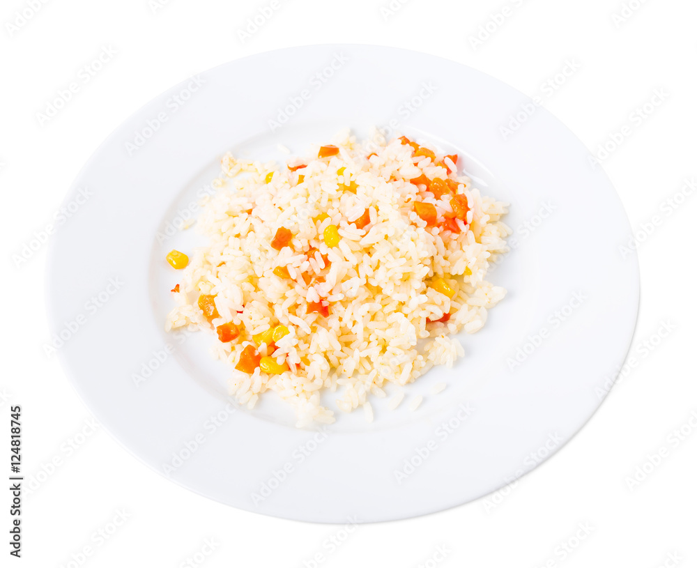 Delicious rice with vegetables. Delicious rice with vegetables.