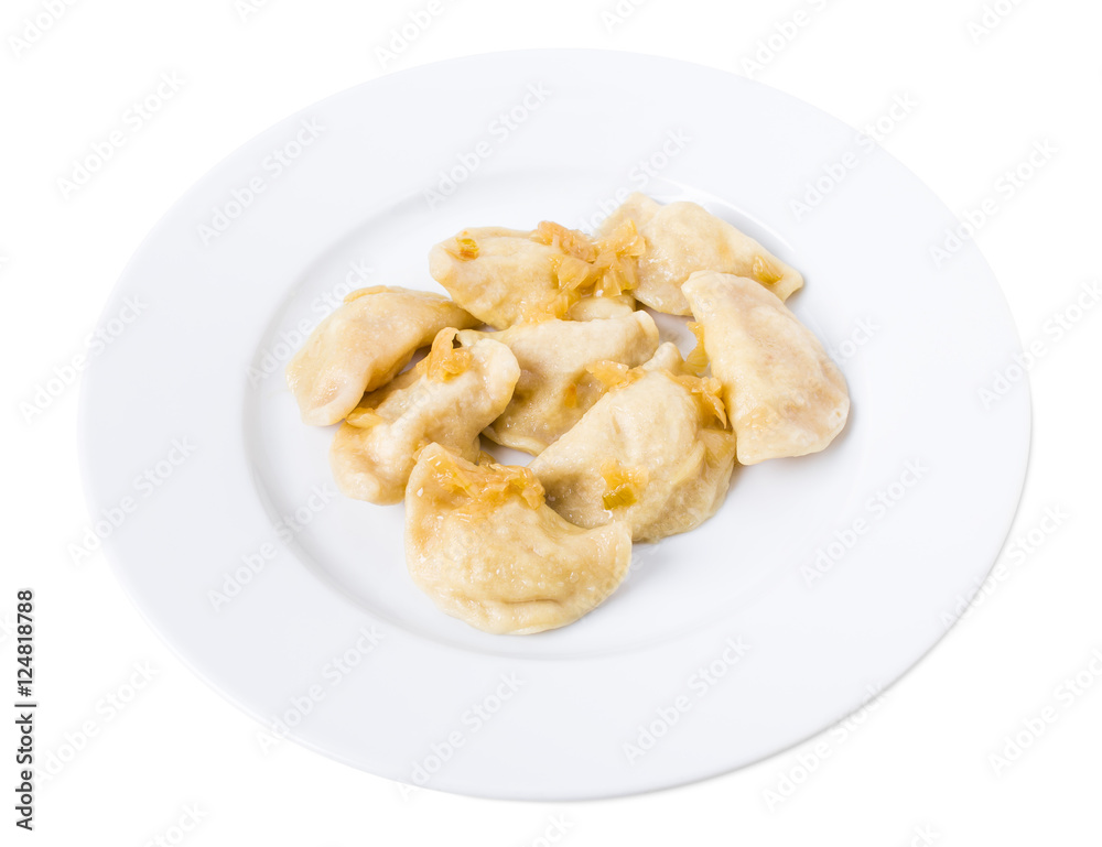 Ukrainian dumplings vareniki with mashed potatoes. Ukrainian dumplings vareniki with mashed potatoes.