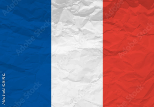 France flag crumpled paper
