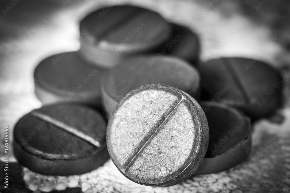 Activated charcoal tablets Stock Photo Adobe Stock