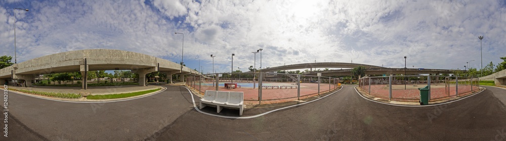 Panorama of street sport park
