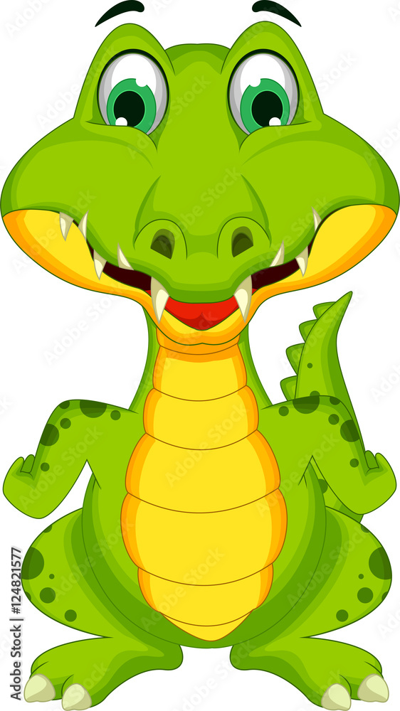 Obraz premium funny crocodile cartoon posing