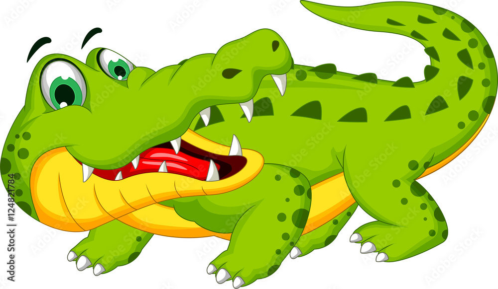 funny crocodile cartoon posing Stock Illustration | Adobe Stock