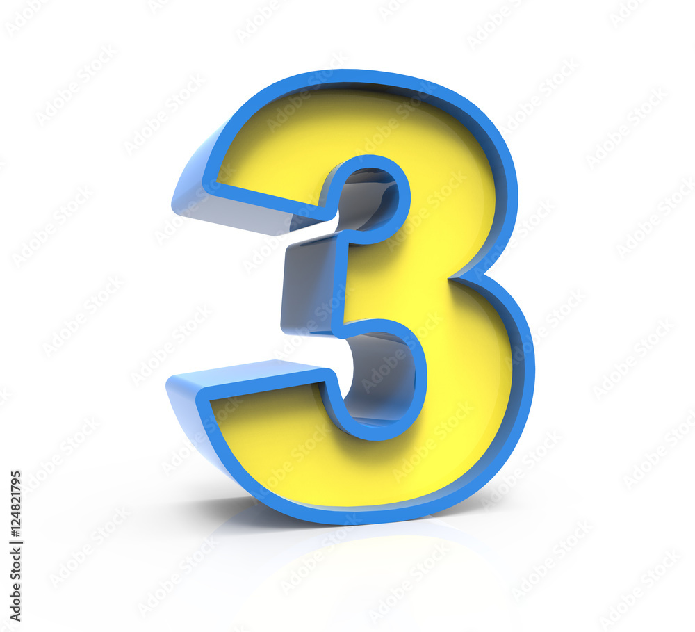 3D toylike number 3 3D toylike number 3