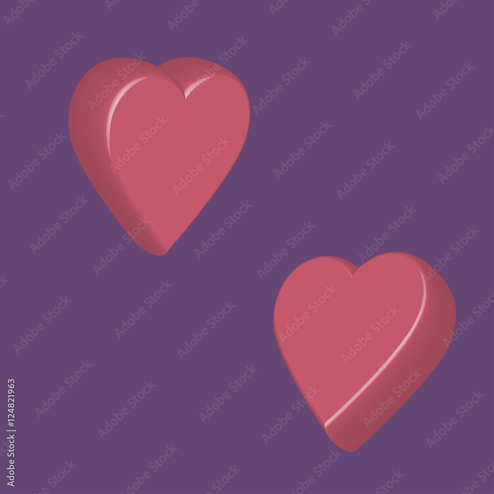 Two 3d hearts