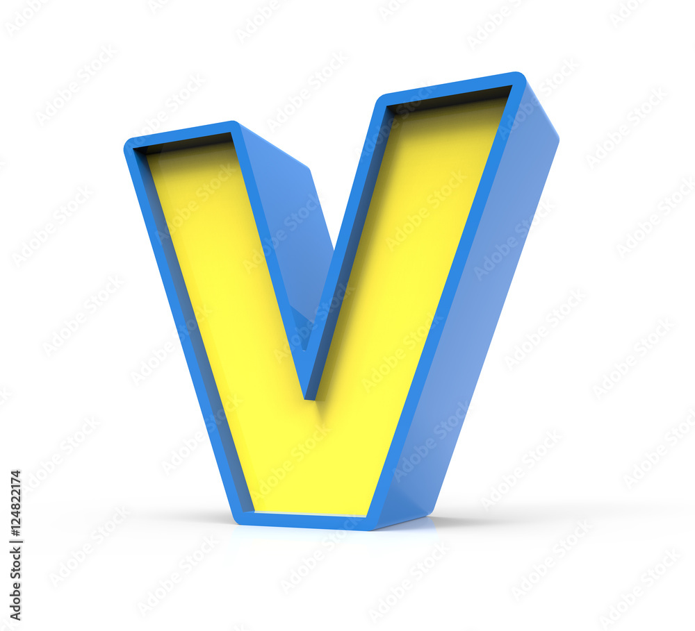 3D toylike letter V 3D toylike letter V