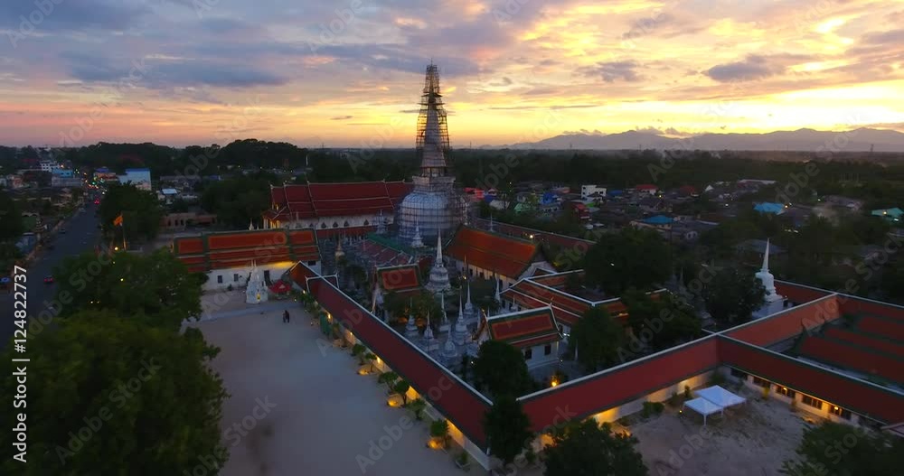 Aerial View of Ancient pagoda at Nakornsri thammarat, Thailand Aerial View of Ancient pagoda at Nakornsri thammarat, Thailand