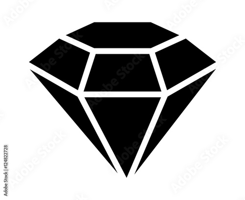 Diamond gemstone, jewel or gem flat icon for apps and websites