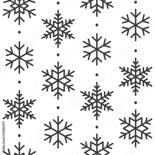 Seamless pattern with snowflakes ornament 