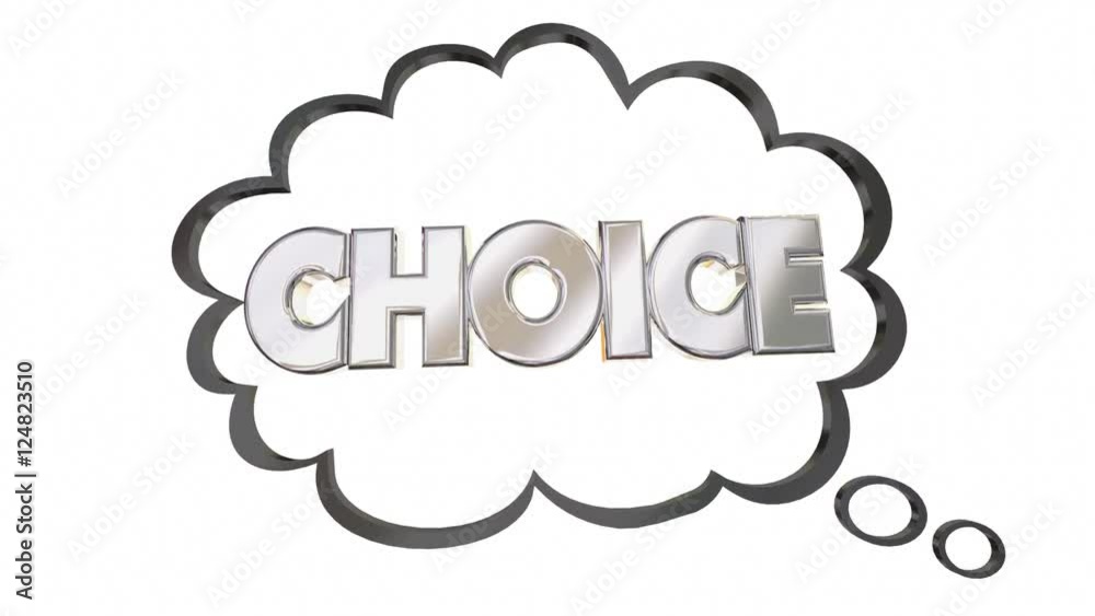 Choice Thought Cloud Choose Word Pick Select 3d Animation Choice Thought Cloud Choose Word Pick Select 3d Animation