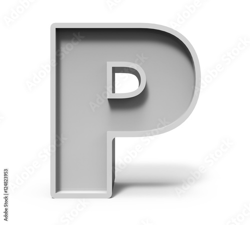3d concrete letter P