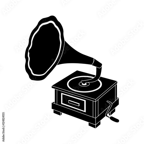 gramophone vintage icon image vector illustration design 