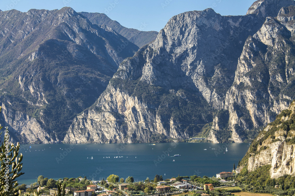 lake Garda in Italy , a panorama from a height