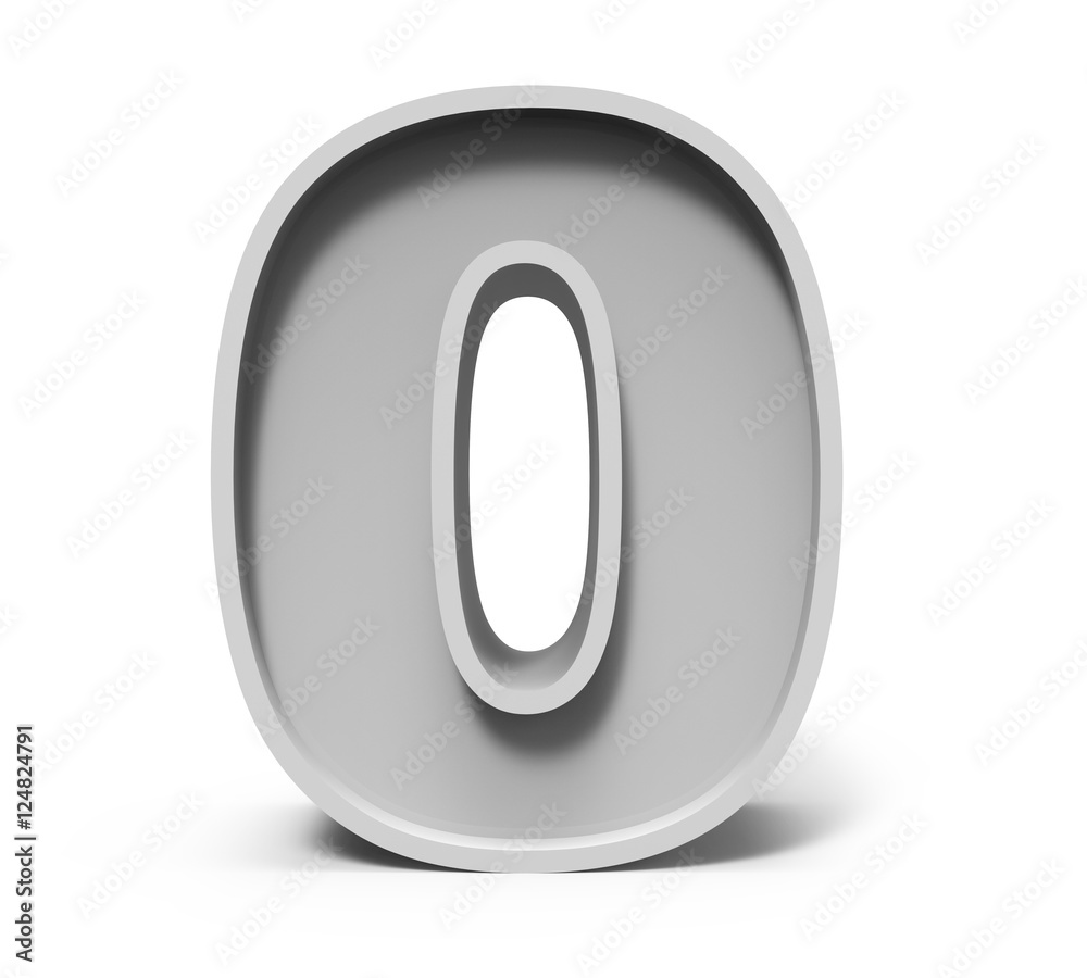 3d concrete number 0 3d concrete number 0