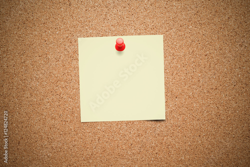 cork board with blank notes