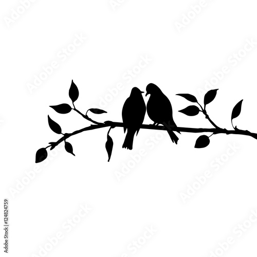 birds at tree silhouettes