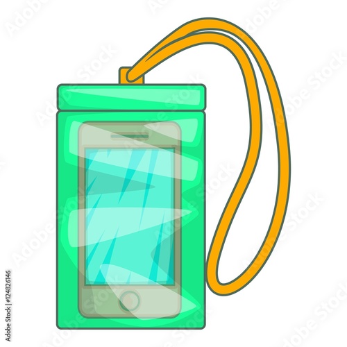 Waterproof phone case icon. Cartoon illustration of case vector icon for web design