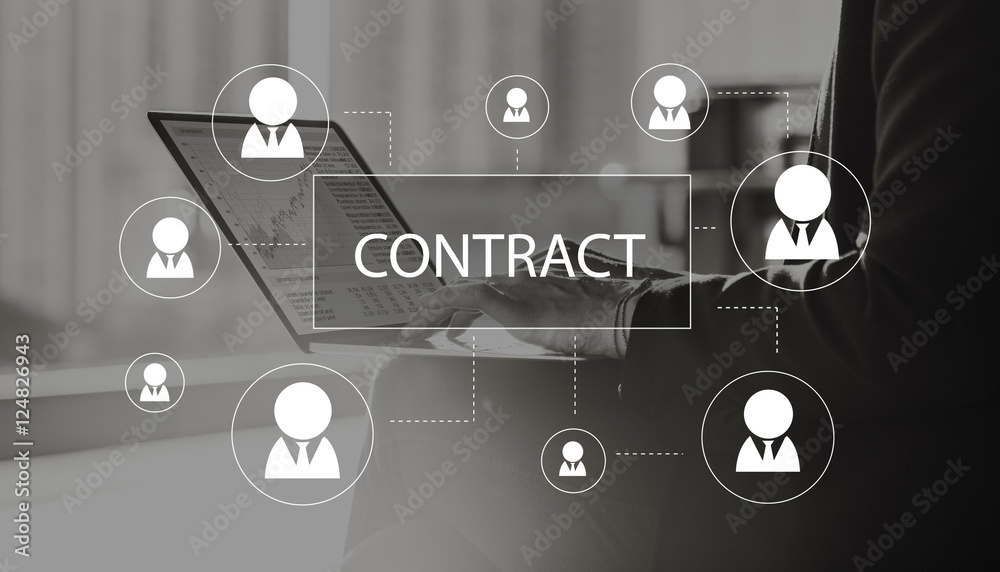 Fototapeta premium Contract Agreement Promise Contractor Contraction Concept
