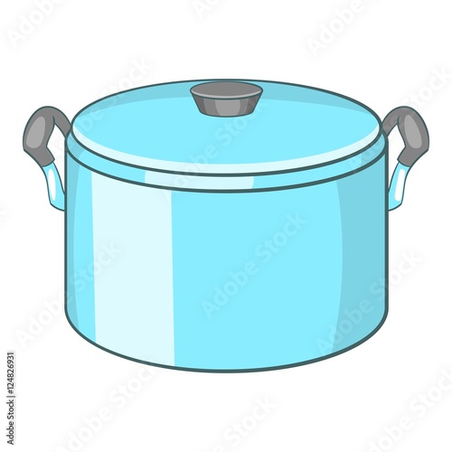 Pot with lid icon. Cartoon illustration of pot with lid vector icon for web
