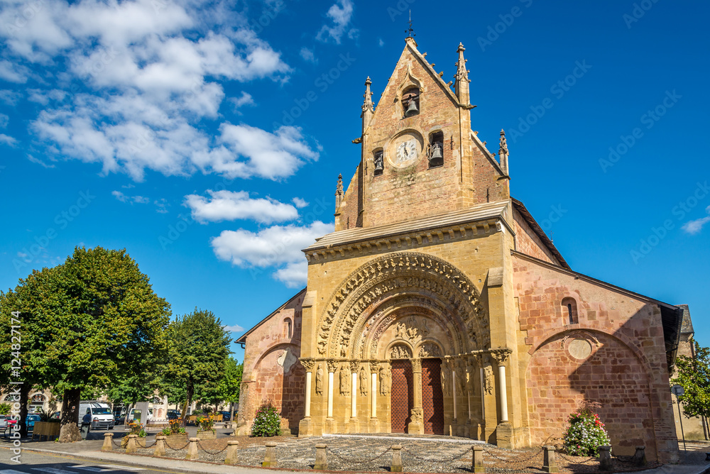 View at the Church of Sainte Foy in Morlaas - France