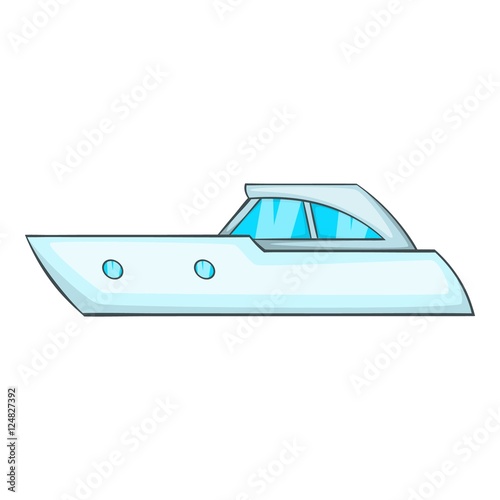 Sports powerboat icon. Cartoon illustration of sports powerboat vector icon for web