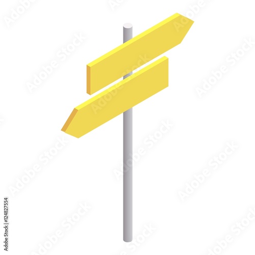 Road signpost icon. Isometric 3d illustration of road signpost vector icon for web