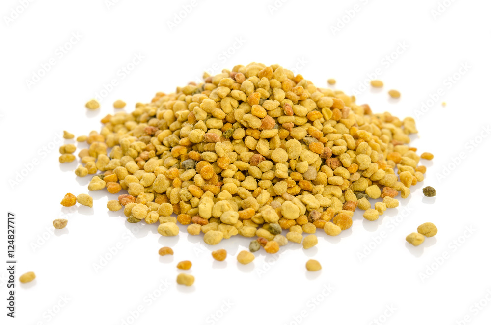 heap of pollen isolated on white background heap of pollen isolated on white background