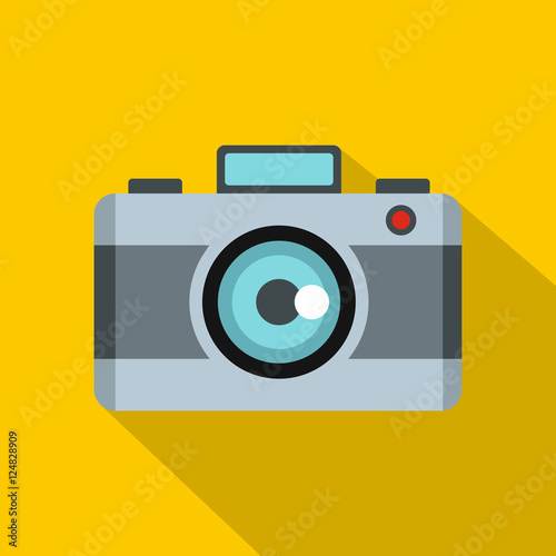 Photo camera icon. Flat illustration of photo camera vector icon for web