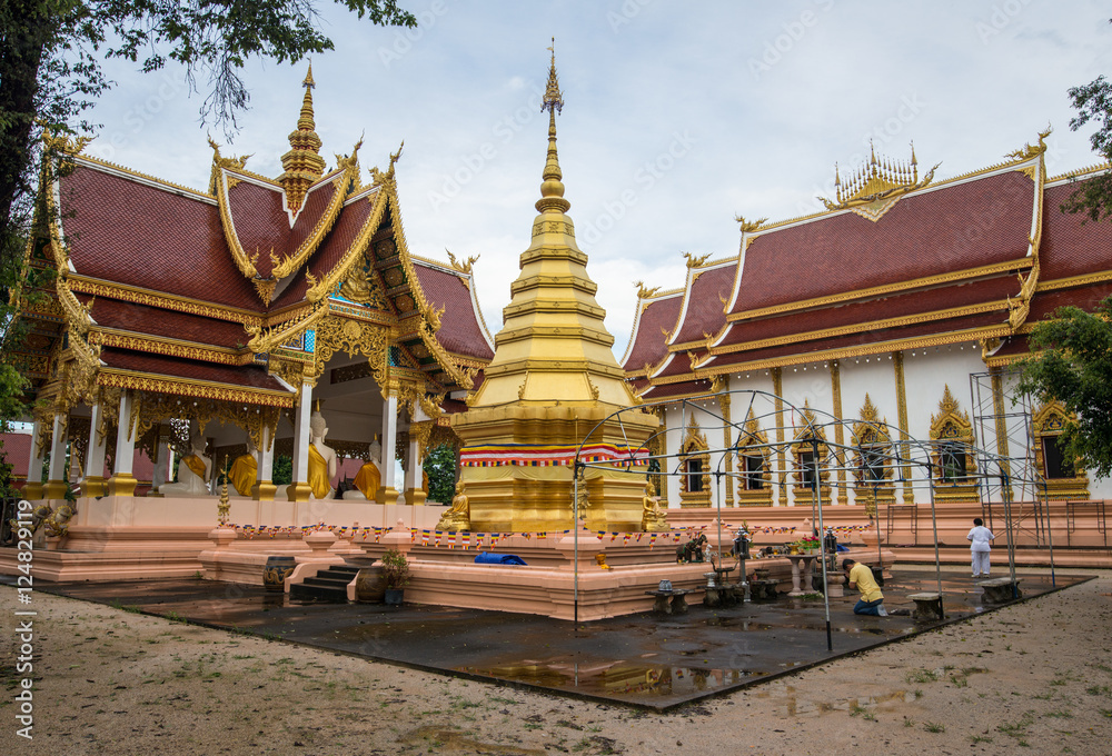 Wat Phra That Chom Chan one of the 9 important pagodas of Chiangrai province, Thailand. Wat Phra That Chom Chan one of the 9 important pagodas of Chiangrai province, Thailand.