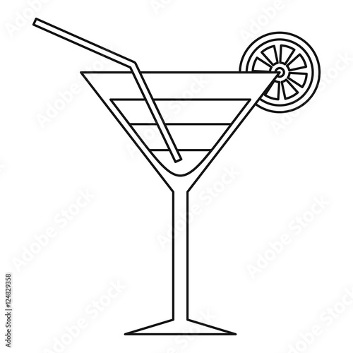 Beach cocktail icon. Outline illustration of beach cocktail vector icon for web