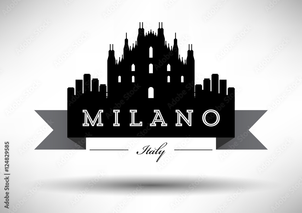Vector Graphic Design of Milano City Skyline
