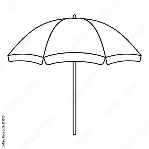 Beach umbrella icon. Outline illustration of beach umbrella vector icon for web photo