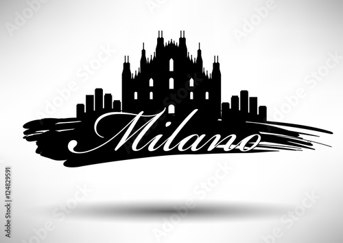 Vector Graphic Design of Milano City Skyline
