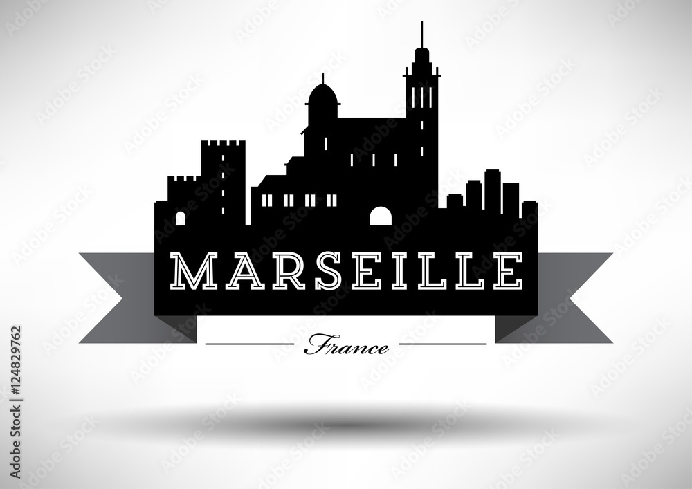 Vector Graphic Design of Marseille City Skyline