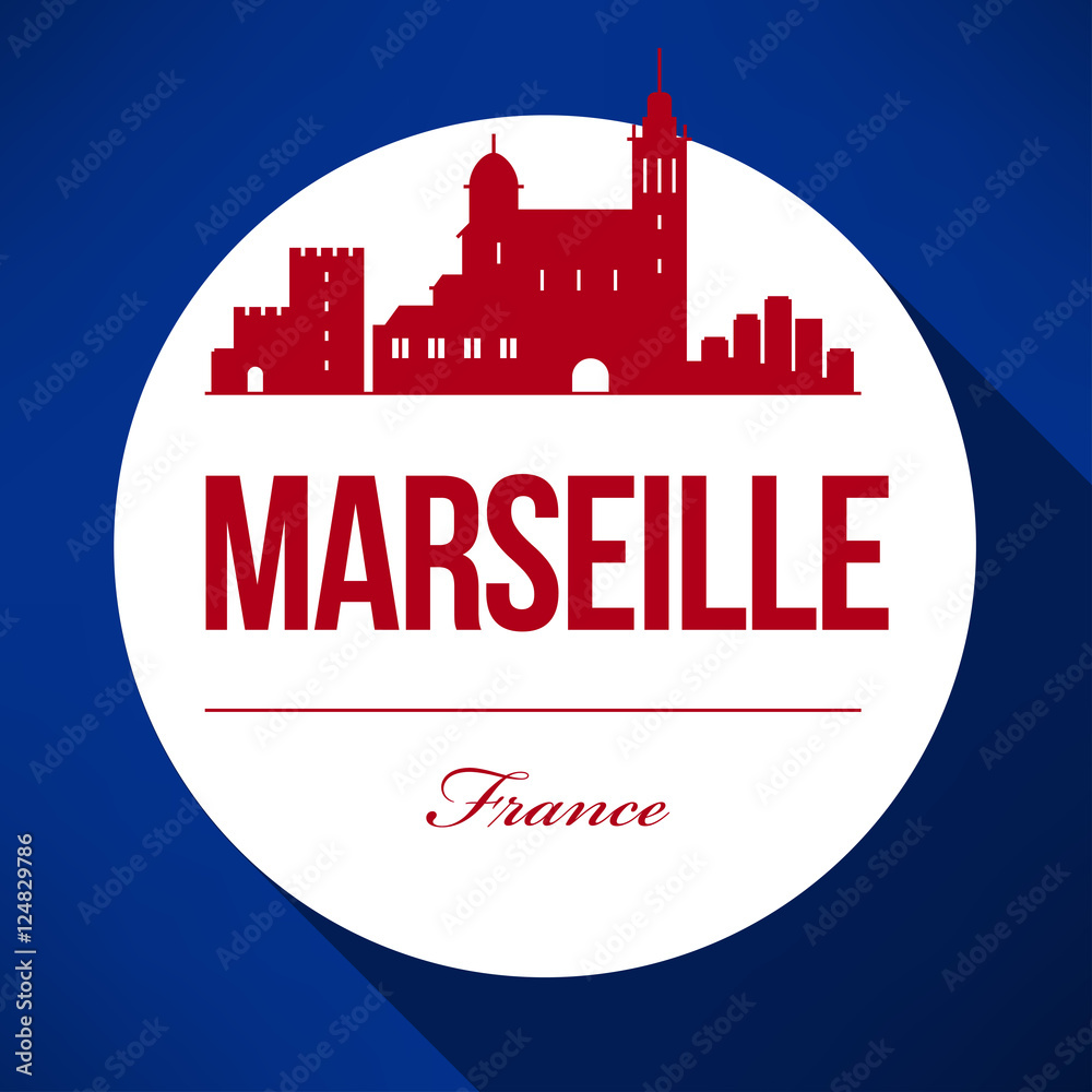 Obraz premium Vector Graphic Design of Marseille City Skyline