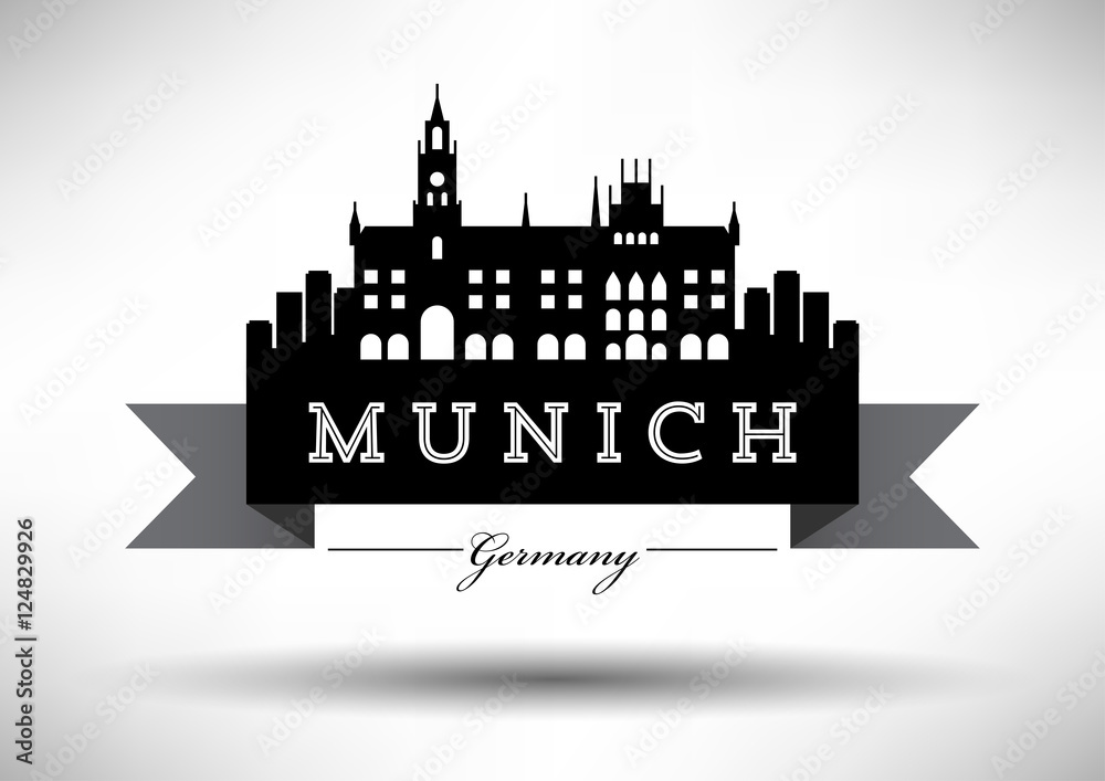 Vector Graphic Design of Munich City Skyline
