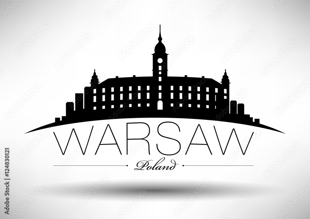 Vector Graphic Design of Warsaw City Skyline