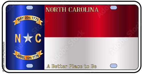 North Carolina License Plate Flag