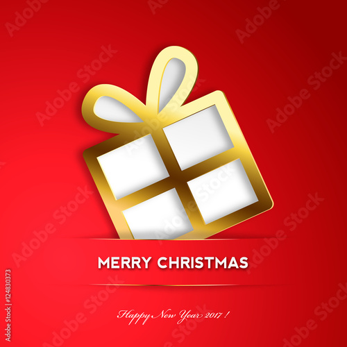 Christmas Card with Gold Gift