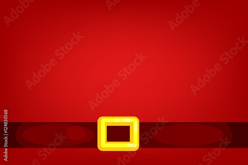 Red Santa Claus suit, leather belt with gold buckle,concept for greeting or postal card, vector illustration
