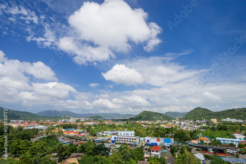 Cityscape. View from the roof on Phuket town  Thailand.