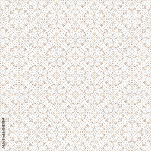 Seamless background of light beige color in the style of Damascus